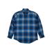 G.H. Bass & Co. Mens Blue & Gray Plaid Flannel Long Sleeve Button-Down Shirt