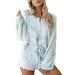 Women Hip Hop Tie Dye Tracksuit Lounge Wear Suit Gradient T-shirt Top+Shorts Set Ladies Drawstring Shorts and Long Sleeve Pullover Blouse Tops Co Ord Set Jogger PJ Sets