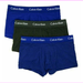 Calvin Klein Men's Cotton Stretch Multipack Low Rise Trunks, Blue/Green, XL