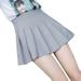 Women High Waisted Plain Pleated Skirt Skater Tennis School Uniforms A-line Mini Skirt Lining Shorts