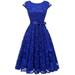 Market In The Box Women's Lace Dress Vintage Style Midi Dress Cap Sleeve Swing Dress Scoop Bridesmaid Dress Party Cocktail Dresses Homecoming Dress