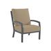 Tropitone Muirlands Patio Chair w/ Cushions in Gray/Brown | 39.5 H x 27.5 W x 33 D in | Wayfair 612011_GPH_Dupione Sand