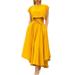 Ladies Casual Vintage Style High Waist Pin Up Long Midi A-Line Swing Skirt Party Enveing Pocket Skirts Bow Lace Up Skirts