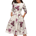 Merqwadd Women's Floral Dress with Pockets Elegant Evening Cocktail Dress