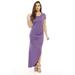 Just Love Ruched Side Hi Low Dress / Summer Dresses (Heathered Purple, 3X)