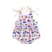 Newborn Baby Girls Straps Romper Infant Boys Independence Day Bodysuit Onesies Summer Sleeveless One Piece Jumpsuit Outfit Clothes