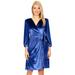 Womens Long Sleeve Velvet Wrap Dress with Belt - Made in USA