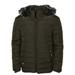 9 Crowns Men's Skim Puffer Faux Fur Hooded Jacket (X-Large, Army Green)