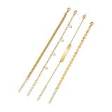 Scoop Brass Yellow Gold-Plated Fashion Bracelets, 4-Piece Set