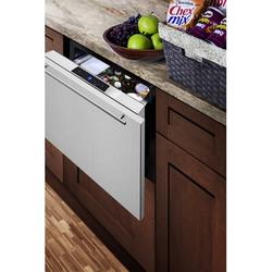 Summit Appliance 1.6 cu. ft. Built-In Mini Fridge Stainless Steel in Black/Gray | 17.75 H x 23.5 W x 24.38 D in | Wayfair FF1DSS24