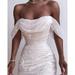 WomenÂ´s Off Shoulder Cowl Neck Sequin Bodycon Pleated Sexy Dress