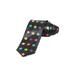 2' Trendy Skinny Tie - Black Multicolor Symmetrical Placed Stars