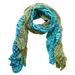 Peach Couture All Seasons Retro Zebra and Leopard Mix Animal Print Crinkle Beautiful Scarf wrap Teal Yellow