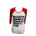 Disney Women's Mickey Mouse Shirt, 3/4 Length Sleeve Baseball Tee, Large