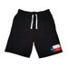 Men's Chest Texas Flag Black Fleece Jogger Sweatpant Gym Shorts X-Large Black