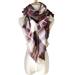 Women Winter Scarf Contrast Classic Check Plaid Fringing Vintage Warm Triangular Scarves Pashmina Shawl