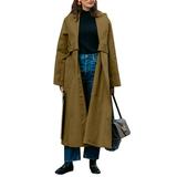 ZANZEA Women Lapel Long Sleeve Trench Coat Belted Waist Jacket Outwear