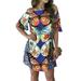 Avamo Summer Boho Beach Dress for Women Causal Butterfly Print Cutout Backless Dress Loose Sexy Party Cocktail Sundress