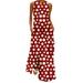 Women's Summer Dress Casual Loose Daisy Floral Maxi Dress V Neck Sleeveless Long Dresses Boho Maxi Sundress Beach Coverup With Pocket