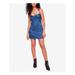 FREE PEOPLE Womens Blue Embroidered Spaghetti Strap V Neck Mini Party Dress Size 12