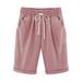 S-XXXXXXL Women Elastic Waist Bermuda Shorts Plus Size Short Trouser Pocket Cropped Sports Beach Short Pants