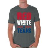 Awkward Styles Red White & Texas Shirt for Men American Men USA Flag Shirts Texas Tshirt 4th of July Shirts for Men Patriots Tshirt Gifts from Texas USA Shirts for Men America Men's Shirt July 4th