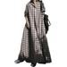 ZANZEA Womens Check Print Long Sleeve Dresses Baggy Maxi Long Dress