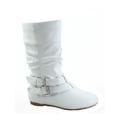 Youth's Girls' Kid's Causal Round Toe Buckles Flat Heel Zip Mid Calf Riding School Boots Shoes