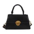 Winnereco Women PU Leather Pure Color Crossbody Shoulder Bag Small Handbag (Black)