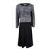 Nine West Women's Sequined Marled A-Line Sweater Dress