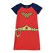 Wonder Woman Girls Nightgown Pajamas Summer Sleep Dress, 4-12, Red