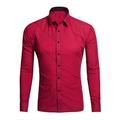 Mens Casual Work Shirt Regular Fit Button Down Long Sleeve Men Dress Shirts Blouse