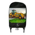 Yellow Tractor Vehicle - Boys Black School Backpack & Pencil Bag Set