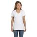 The Hanes Ladies 45 oz, 100% Ringspun Cotton nano-T V-Neck T-Shirt - WHITE - XL
