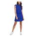 1. STATE Womens Blue Ruffled Solid Cap Sleeve Mock Mini Drop Waist Dress Size XS