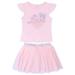 Little Girls' 4-6X "Love" Lace Sleeve Top and Tulle Skirt 2-Piece Outfit Set