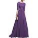 Winnereco Women Elegant Chiffon Dress Evening Formal Maxi Gown Dresses (Purple 2XL)