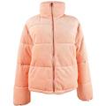 Collection B Juniors' Cropped Corduroy Puffer Coat, Blush Medium - NEW