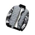 MAWCLOS Mens Winter Warm Puffer Bubble Coat Camo Patchwork Quilted Padded Jacket Windbreaker