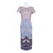 JS Collections Boat Neck Short Sleeve Zipper Slit Back Embroidered Soutache Dress-MISTY LILAC IRIS