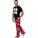 Disney Mens Pajama Mickey Fun Tee and Lounge Pants Sleepwear, Multi Black, Size: Small