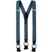 Jacob Alexander Men's Zig Zag Y-Back Suspenders Braces Convertible Leather Ends Clips - Blue Zig Zag