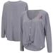 Alabama Crimson Tide Colosseum Women's Charity Button-Up Tie-Front Long Sleeve Top - Gray