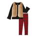 Wonder Nation Girls Faux Fur Vest, Bell Sleeve Top and Leggings Outfit Set, 3-Piece, Sizes 4-18 & Plus