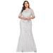 Ever-Pretty Womens Sequin Fishtail Cocktail Party Dresses for Women 77072 White US6