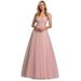 Ever-Pretty Womens Ruched Tulle A-line Dance Prom Homecoming Party Dresses for Women 07905 Pink US16