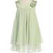 Little Girl Girls Dress Kids Chiffon Layered Pageant Wedding Party Easter Flower Girls Dresses Sage 2 (K25D5)