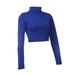 High Neck Long Sleeve Crop Top Women Long Sleeve T Shirt Sexy Sim Cropped Top Skinny Turtleneck Shirts Streetwear Women?s Short Tee Tops