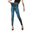 Jeggings for Women Denim Print Seamless High Waisted Elastic Leggings Skinny Distressed Pants