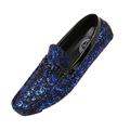 Amali Mens Metallic Splatter Casual Slip On Shoes Monty Royal Blue Size 8.5